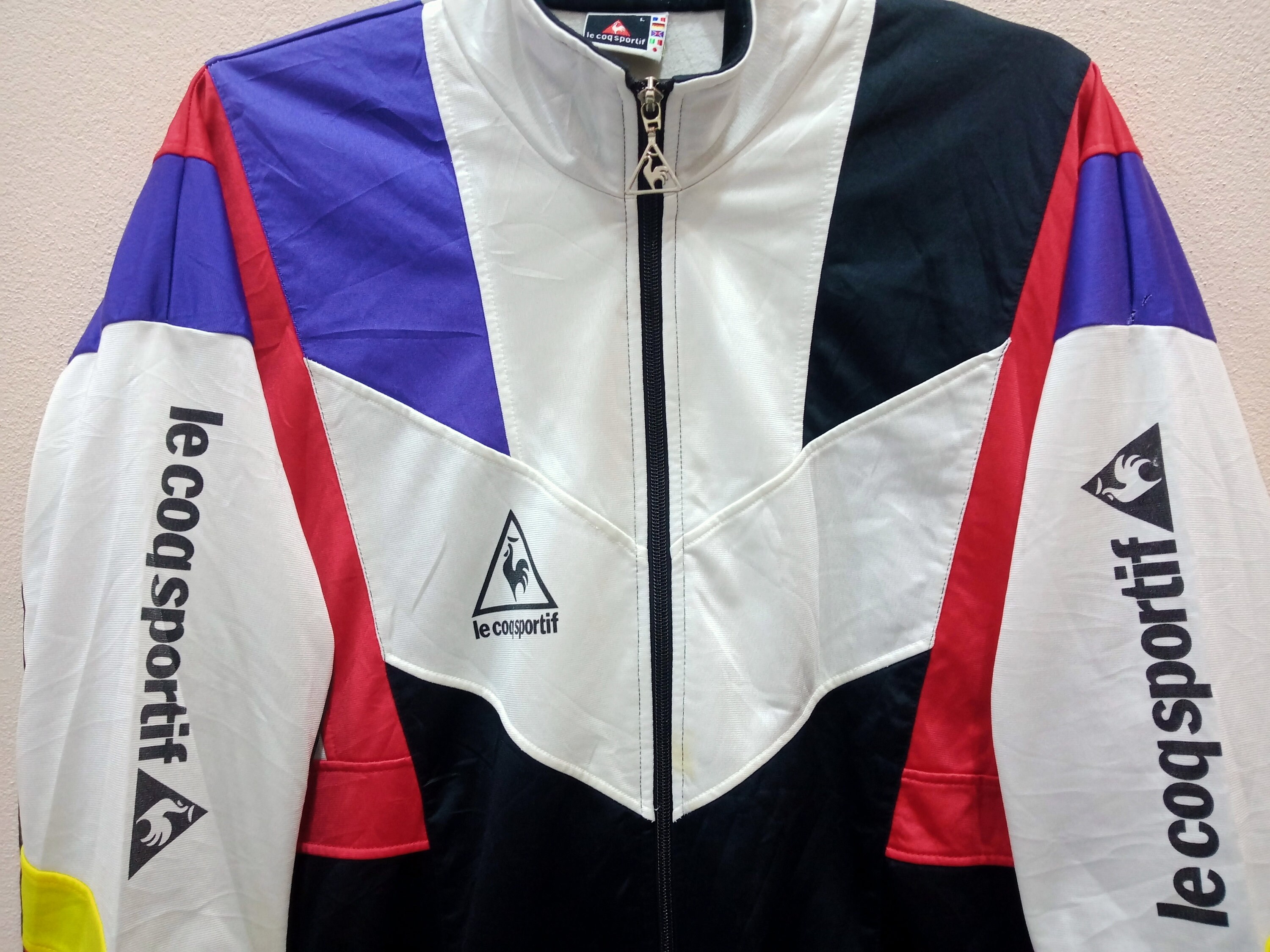 Vintage 90's Le Coq Sportif Multicolor Large Jacket Vintage 90's Le Coq Sportif Multicolor Large Jacket