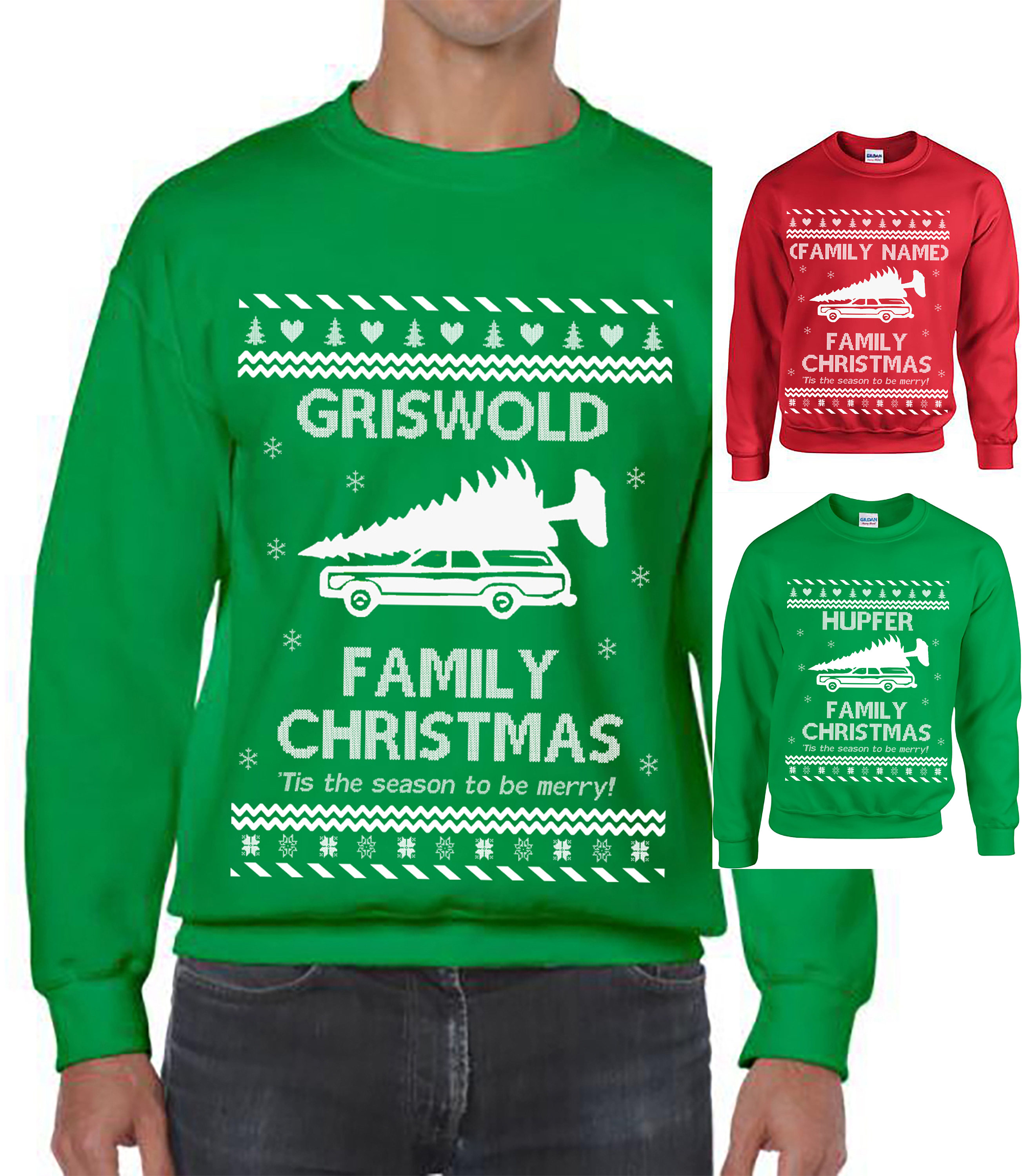 Family Christmas Ugly Sweaters 