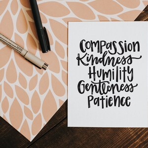 Digital Instant Download Print - Colossians 3:12 - Hand Lettering Art Print