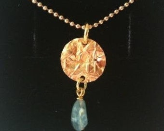 Necklace Silver Plated Slice & Apatite