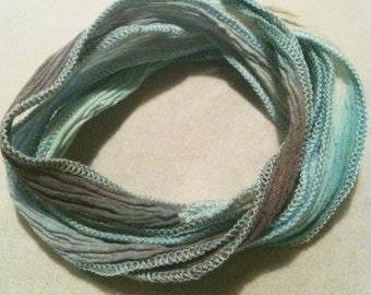 SILK BRACELET grey-beige-light blue