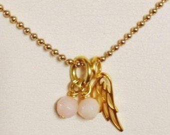 Necklace Silver Gold Angel wings