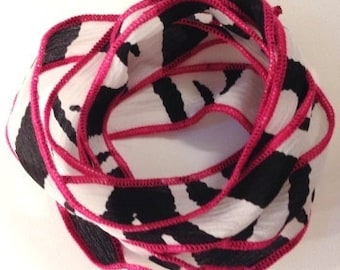 Seidenband Zebra & Pink Neu!!!!