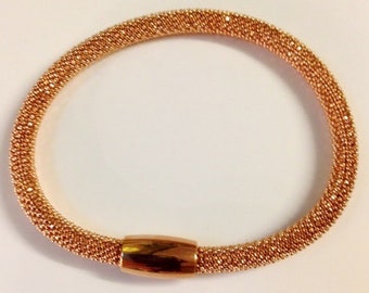 Bracelet Silver rose-gold-plated magnet buckle