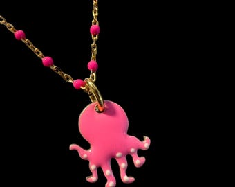 SILVER CHAIN ENAMEL & JELLYFISH