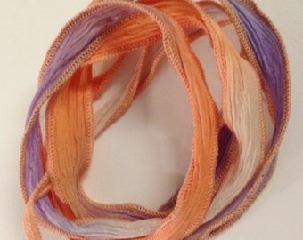 Silk ribbon peach-lilac-violet New!!!!