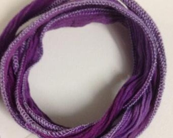 Silk ribbon purple tones & purple lurex hem New!!!