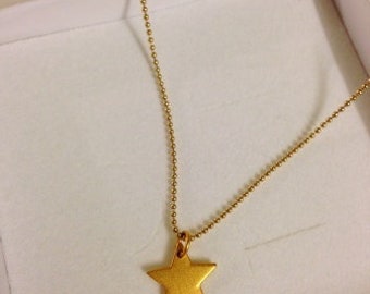 Silver Gold Star Necklace-you are my star