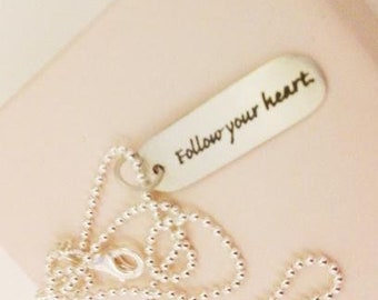 Necklace Silver Abi wishes follow your heart