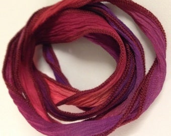 Silk Ribbon Purple & Coral New!!!!