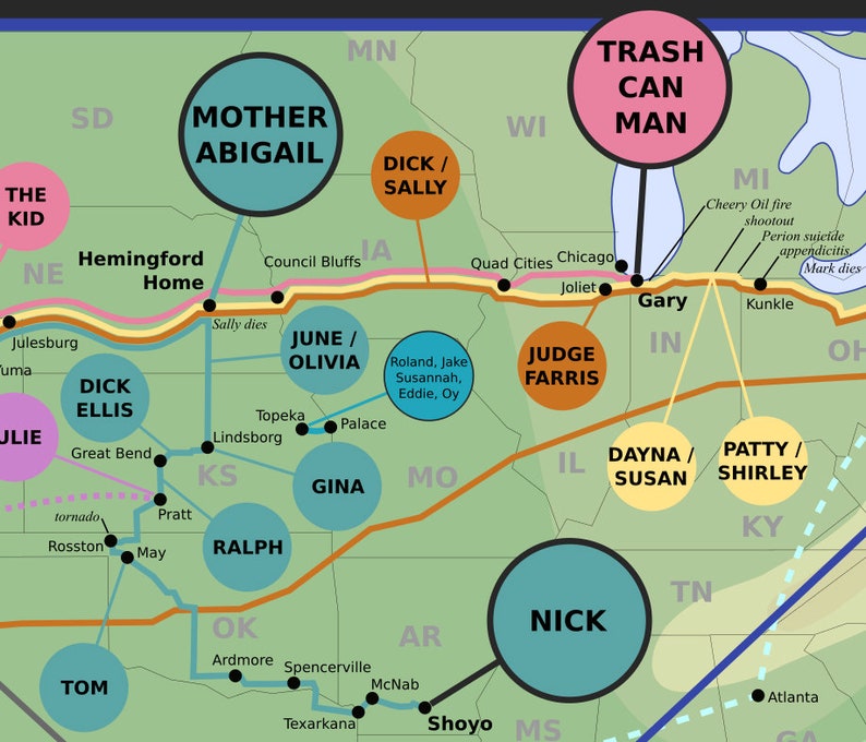 The Stand Journeys High Resolution A2 Map Showing the Etsy