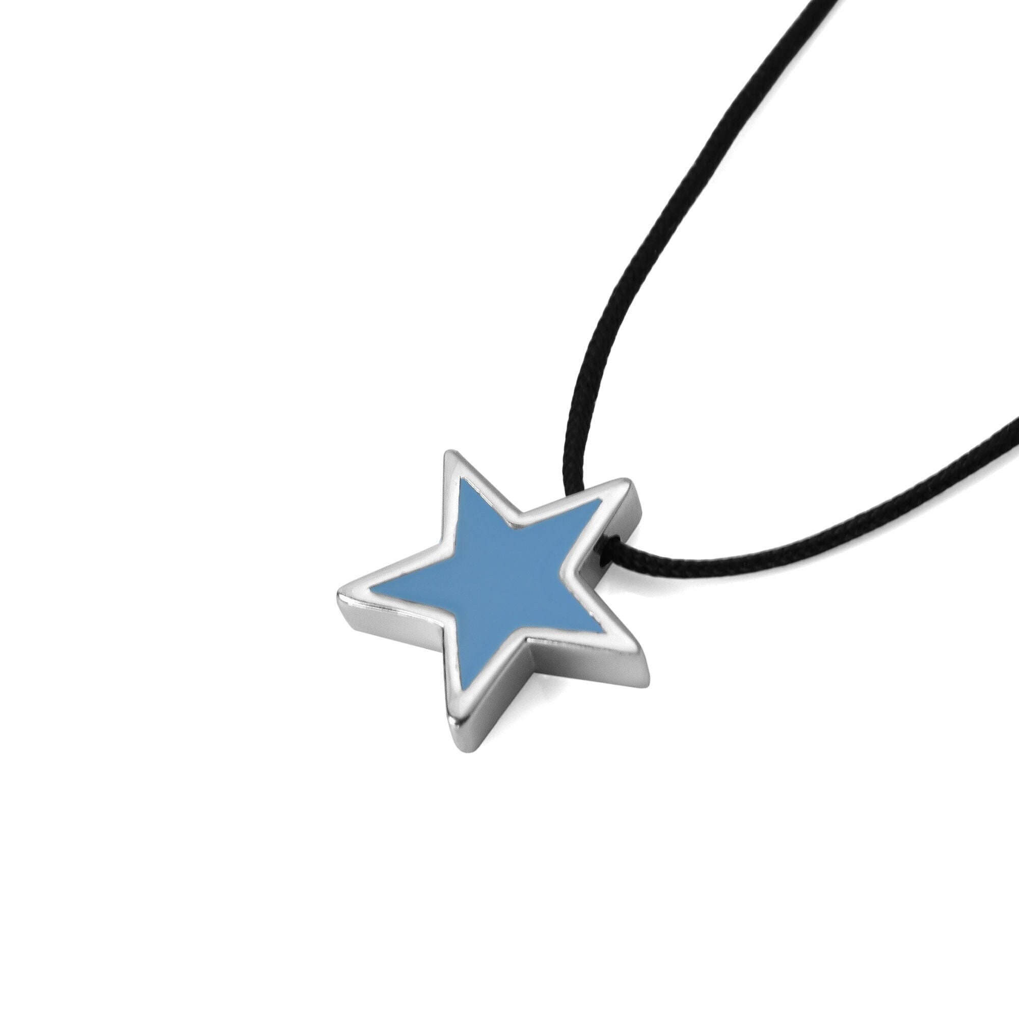 Chic Blue Enamel Star Necklace Pendant Perfect Star Gift Etsy