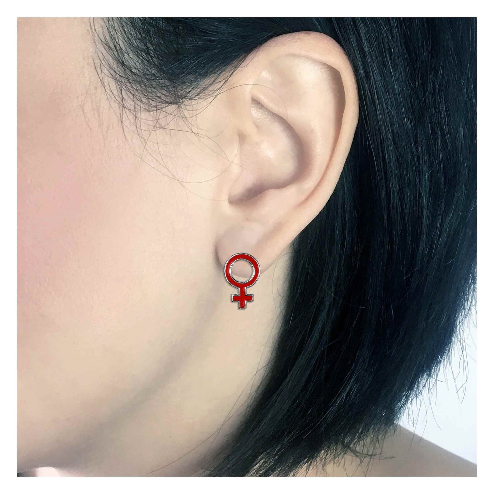 Female Symbol Earrings Sterling Silver Feminist Jewelry Etsy