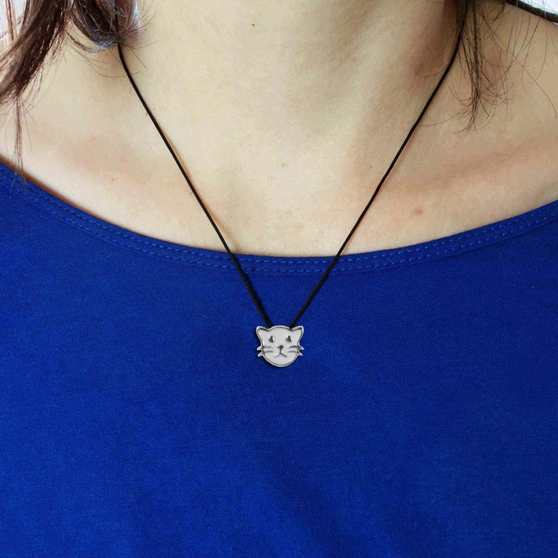 Cat Necklace Silver Cat Pendant Cat Jewelry Charm Gift Etsy