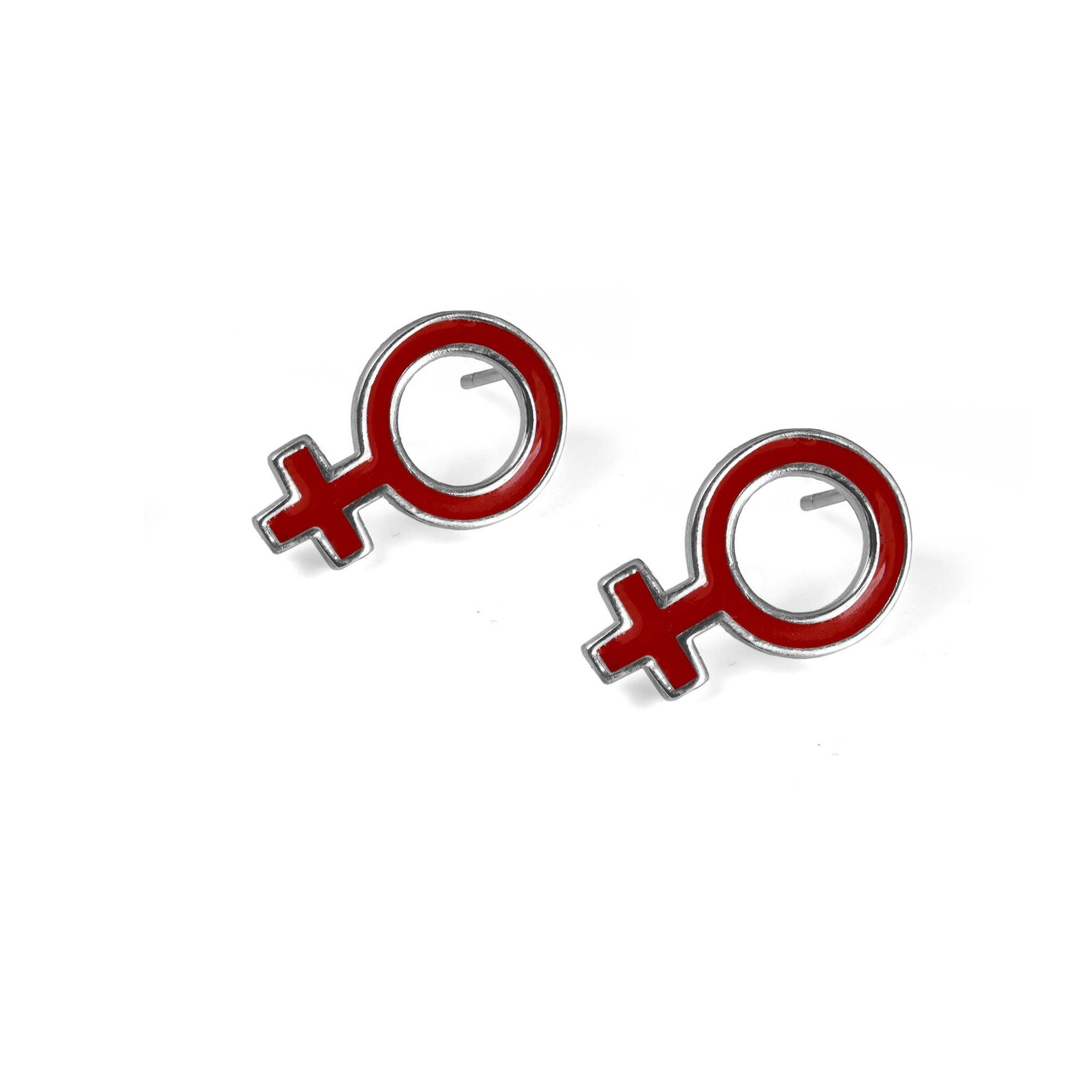 Female Symbol Earrings Sterling Silver Feminist Jewelry Etsy