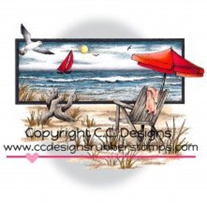 C.C. Designs JD1040 Dove Art Cling Stamp, 4.75 "x 3.5", Beach Serenity