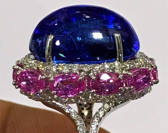 Natural TANZANITE Ring | 13.65 Carats AAA+++ Fine Quality Natural TANZANITE Engagement Ring | Tanzanite Anniversary Ring | Promise Ring.