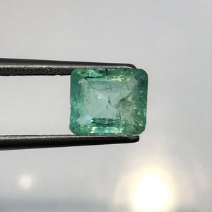 COLOMBIAN EMERALD | 1.70 Carats Light Green Color Sparky Luster Fine Quality Natural Colombian Emerald | Genuine Colombian Emerald.