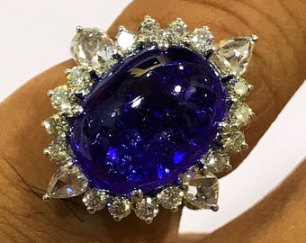 Natural TANZANITE Ring | 9.50 Carats AAA+++ Fine Quality Natural TANZANITE Engagement Ring | Tanzanite Anniversary Ring | Promise Ring.