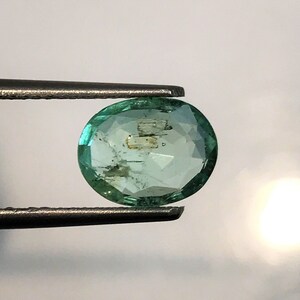 COLOMBIAN EMERALD | 1.48 Carats Light Green Color Sparky Luster Fine Quality Natural Colombian Emerald | Genuine Colombian Emerald.