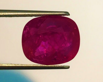 Natural BURMESE RUBY | 8.00 Carats Rich Red Color Sparky Luster AAA+++ Fine Quality Natural No Heat Burmese Ruby | Genuine Burmese Ruby.