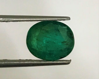 Natural ZAMBIAN Emerald | 3.45 Carats Rich Vivid Green Color Sparky Luster AAA+++ Fine Quality Natural ZAMBIAN Emerald | Genuine Emerald.