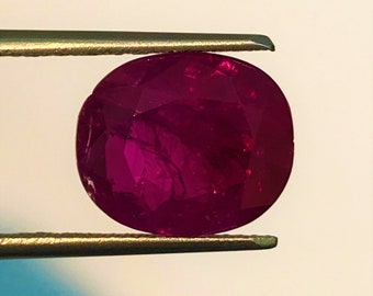 GRS Certified Natural BURMA Ruby | 7.00 Carats Rich Pigeon Blood Red Color Sparky Luster AAA+++ Fine Quality Natural No Heat Burma Ruby.