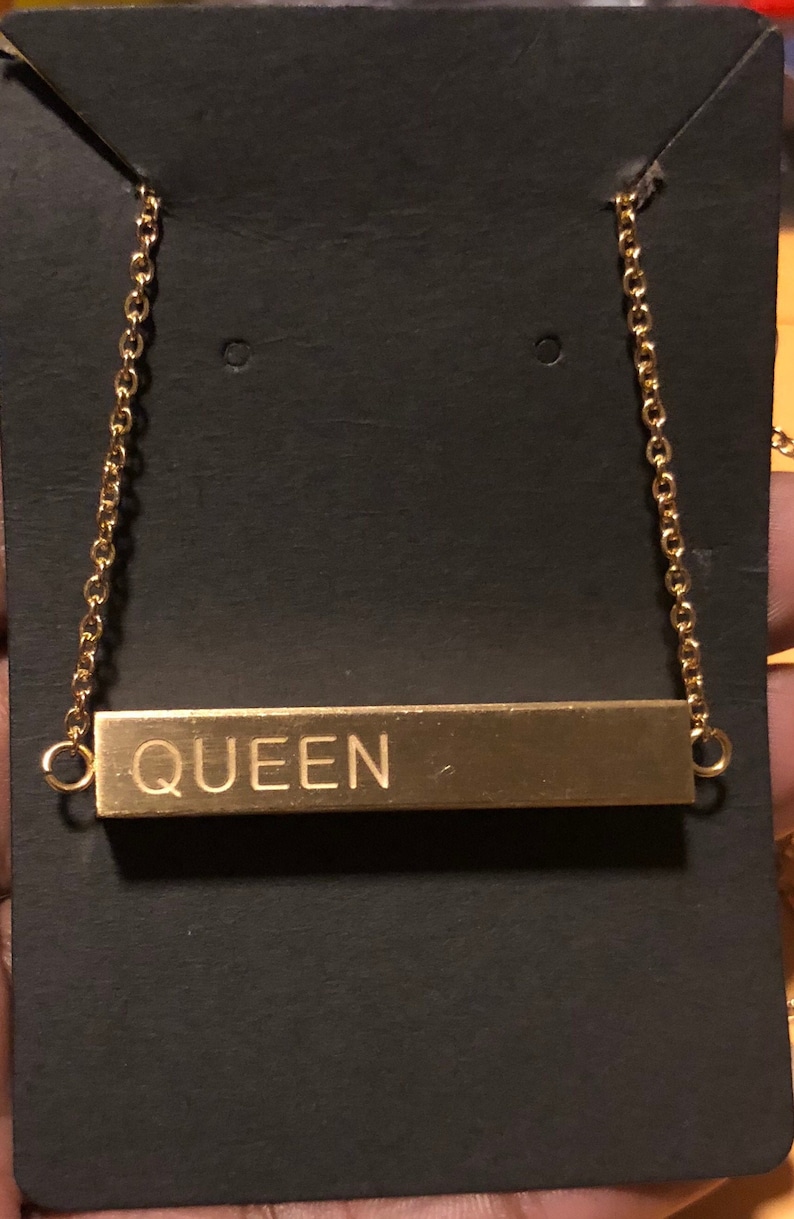 QUEEN necklace 24k Gold Plated, Stainless Steel Etsy Polska