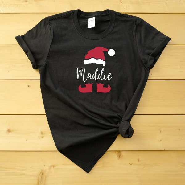 Chemises de chapeau de Père Noël, Chemises de Noël de M. Mrs, Chemises de Noël assorties de famille, Chemises de chapeau de Père Noël assorties, PJ de Noël assortis