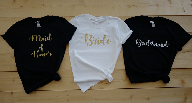wedding shirts for bride and bridesmaids