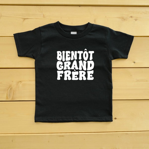 Bientôt Grand Frère T-Shirt, Retro Bientôt Grand Frère T-Shirt, Grand Frère T-Shirt, Pregnancy Announcement T-Shirt