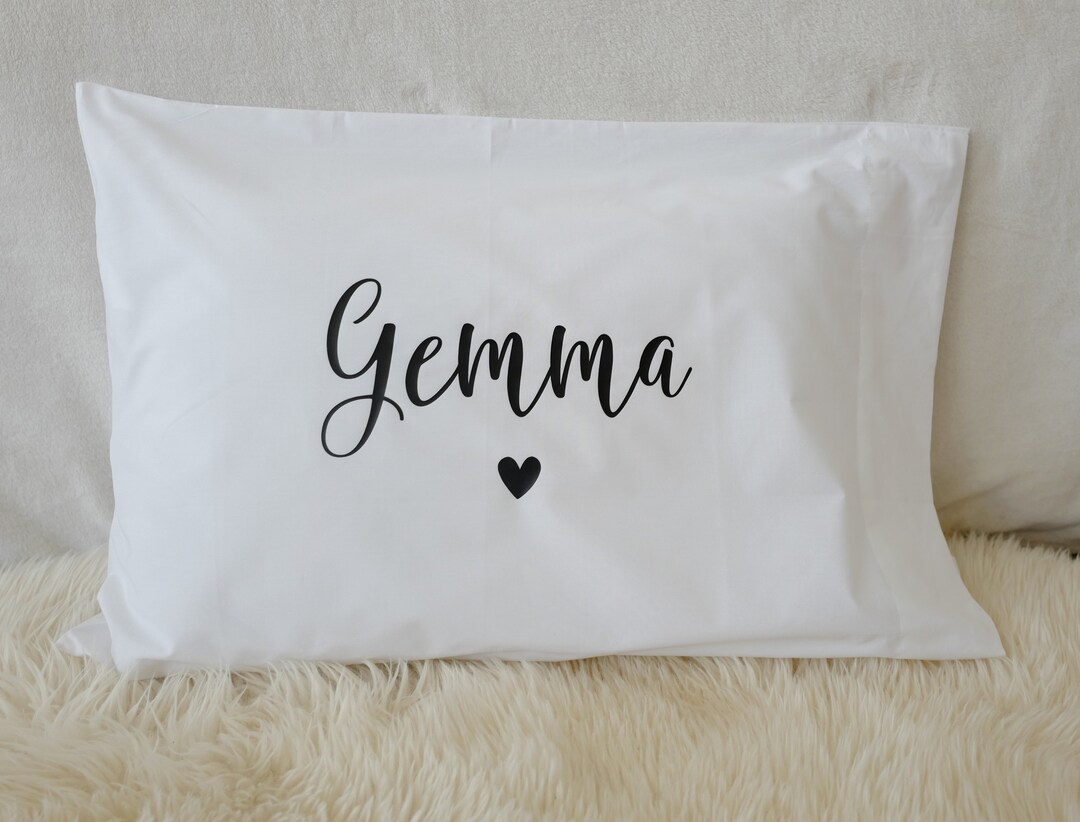 Personalized Bed Pillow Case Custom Name Pillow Case Etsy Canada