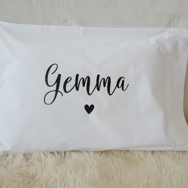 Personalized Bed Pillow Case, Custom Name Pillow Case, Customized Standard Queen Pillow Case, Personalized Christmas Gift