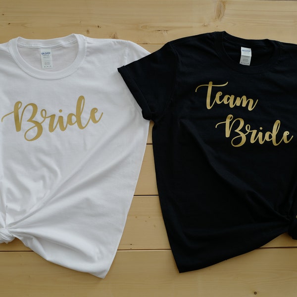 Bride T-Shirt, Team Bride T-Shirt, Bridal T-Shirt, Bachelorette Party T-Shirt, Bride Squad Shirt, Bride's Babes Shirt, Maid of Honour Shirt