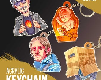 Hideo Kojima Fan Art | Glänzender Acryl Schlüsselanhänger