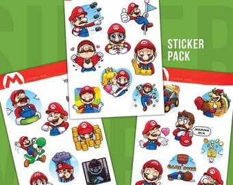 Inofficiella klistermärkesark inspirerade av Super Mario-serien / Videospelsklistermärken