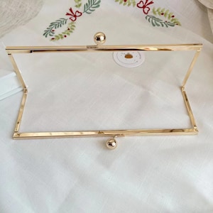 3105# 9cm*26.7cm Light Gold Kiss Clasp Purse Frame/ Glue-In Kisslock Bag Frame/ Purse Frame/ Clutch Frame/ DIY Bag Frame