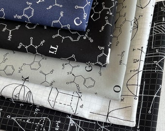 1037# School College Academic Coursework Fabric/ Study Chemistry and Maths Formula Pattern Cotton Fabric/ Student Fabric/ 50cm x 110cm/M,V