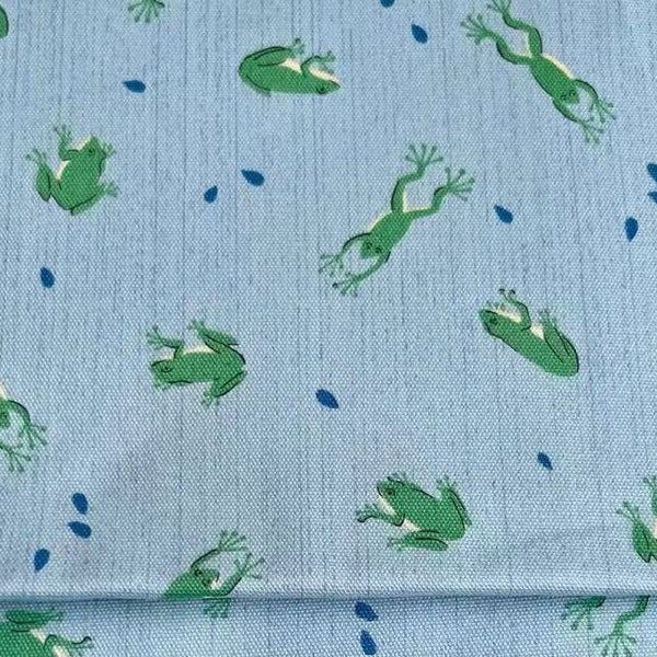 1009 Mignonne petite grenouille verte de la forêt tropicale à motif animalier, Wonder Gift Collection / 50 cm x 110 cm / Fabriqué au Japon / M2