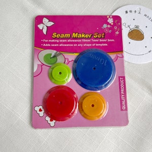 7002# Seam Maker Set for Purse DIY, 4 Pieces A Set for Making Seam Allowance: 10mm/ 7mm/ 5mm/ 3mm, Seam Allowance for Purse Frame Bag Making