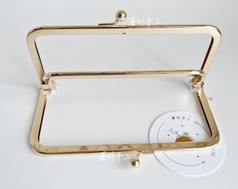 3189# 7cm*15cm Double Pocket Light Gold Kiss Lock Clasp Purse