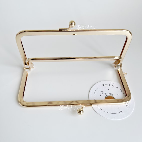 3189# 7cm*15cm Double Pocket Light Gold Kiss Lock Clasp Purse