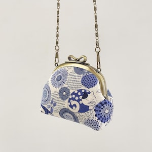 613 # Handgefertigte Tiermuster Cross-Körper-Umhängetasche / Kindertasche / mit Bogenform Bronze Verschluss / Handgefertigte Kiss Lock Mädchen Umhängetasche