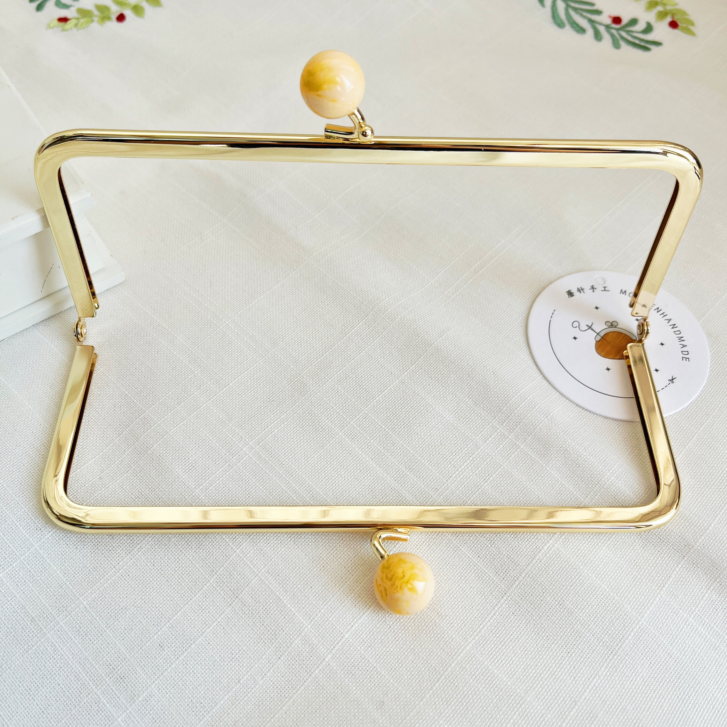 Gold Beased Frame Purse＿GOLD 1920s Zig Zag Beaded Golden Brass Frame Chain Handle Purse