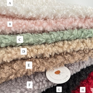1223# Tessuto stile orsetto con piccoli riccioli Tessuto morbido e soffice per borse fai da te, tappezzeria e creazione di giocattoli di peluche fai da te, pelliccia di orsetto curva