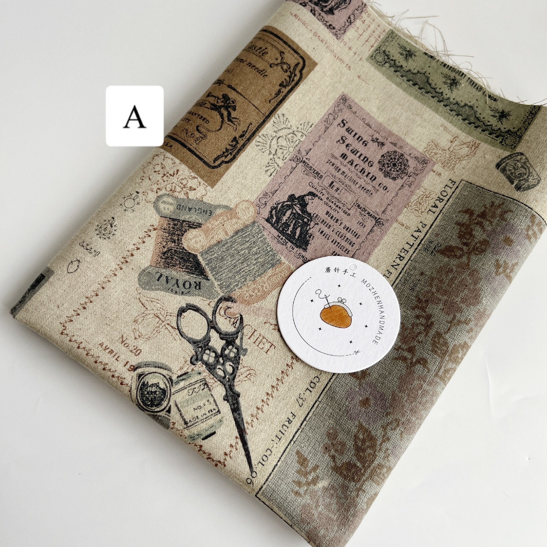 ハンドメイドY ourelia 1329# YUWA Retro Style DIY Kit Pattern Cotton Linen Fabric