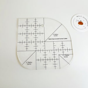 7007# Non Slip Curved Corner Cutter/ Multi-Size Plastic Quilt Corner Ruler/ DIY Pattern, Quilting, Scrapbooking, Fabric Cutting/A8