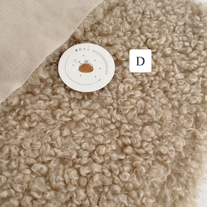 1223# Teddy Bear Style Fabric with Little Curls Soft Fluffy Fabric for DIY Bags,Stuffed Toy DIY/Light Brown Teddy Fur/Chocolate Teddy Fabric