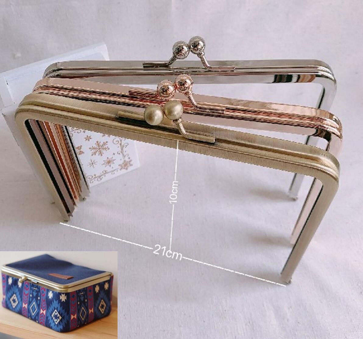 3245# 10cm*21cm Large Side Opening Kiss Lock Clasp Purse Frame for
