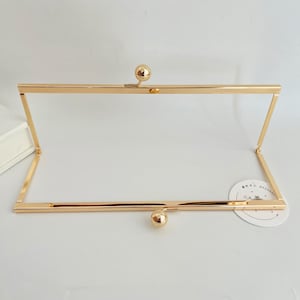 3304# 9cm*26.7cm Elegant Light Gold Color Kiss Lock Square Clasp Purse Frame/ Clasp Purse Frame / DIY Bag Frame